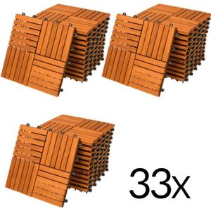DALLAGE Dalles de terrasse en bois d'acacia pour 3m² - Fix