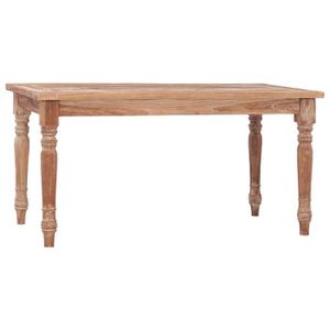 TABLE BASSE LIU-7385062490543-Table basse Batavia 90x50x45 cm Blanchie Bois de teck solide