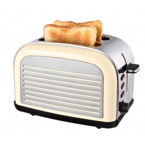 Vintage Style Rétro Gris Cuisine 2 Tranches Fente Acier Inoxydable Pain Grille-Pain Plateau