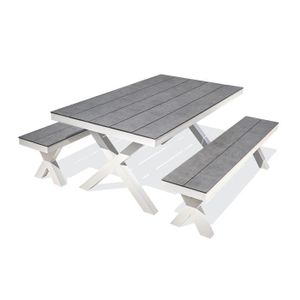 TABLE DE JARDIN  Table de jardin - PARIS GARDEN - Aluminium - Blanc