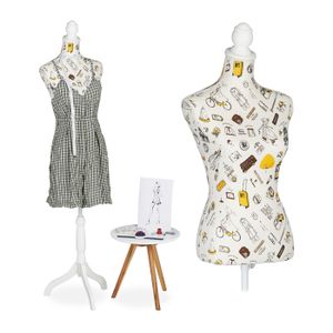 Buste Couture Femme Taille 46 Sur Trépied Bois Blanc - Mannequin Couture Épinglable