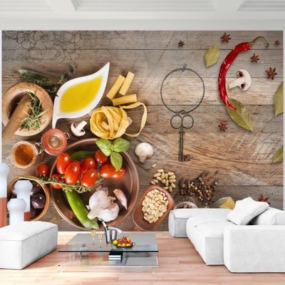 Runa Art Papier Peint Intissé épices De Cuisine 352 X 250 Cm Toison Mur XXL Tableaux Muraux Tapisserie Photo Décoration Murale Salon Chambre Brun Multicolore 9431011c