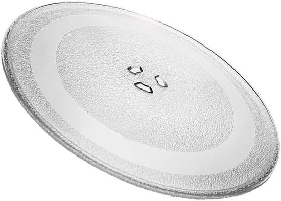Plateau Tournant Micro-ondes Universel 25.5cm - Verre Résistant - 3 Saillies - Compatible Samsung, Whirlpool...