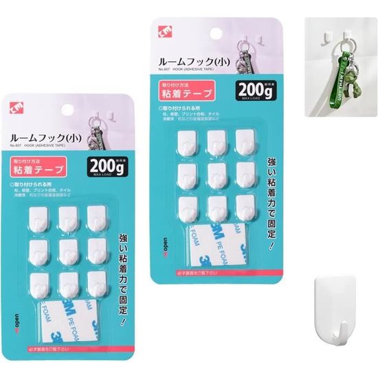Lot De 100 Crochets Adhésifs En PVC Blanc - Pour Affichage, PLV, Décoration - Neuf