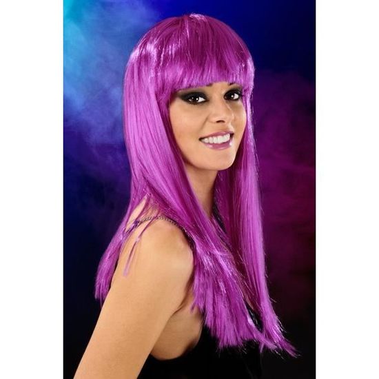 Perruque fantaisie violette longue