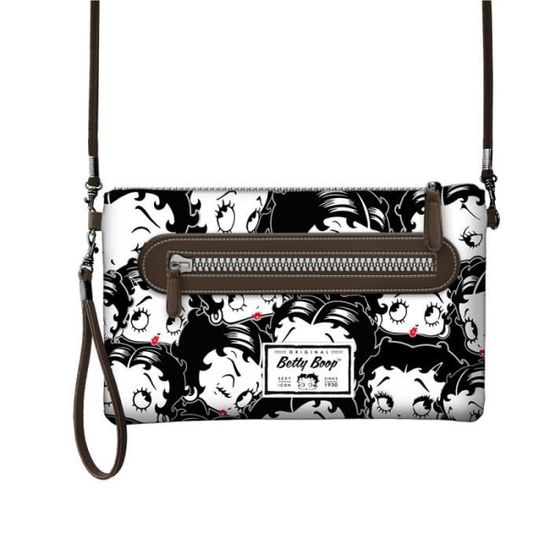 Betty Boop Sac Baguette Fancy Casual Bordeaux - Format Épaule 21,5 X 14,5 Cm