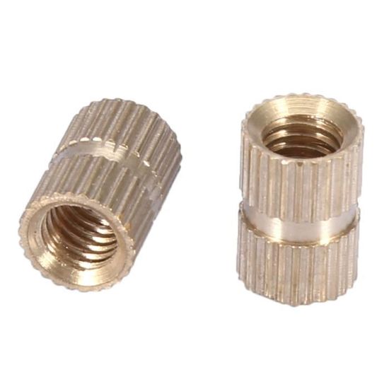 100 écrous Moletés En Laiton M5 X 6mm - Insert Rond, Filetage Femelle, Pour Bricolage Et électronique