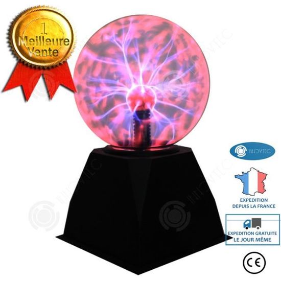 DELIPOP 6 Pouces Boule de Plasma Magique, Lumière de Boule de Plasma Sensible au Son et au