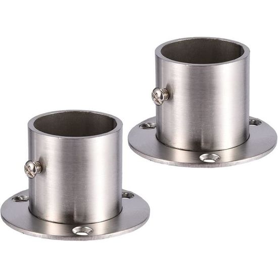 Lot De 2 Supports Tringle à Rideaux Acier Inoxydable - Pour Diamètre 32 Mm, Montage Mur/plafond
