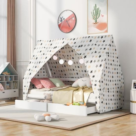 Toile pour lit cabane 90 x 200 cm blanche - Made in Bébé