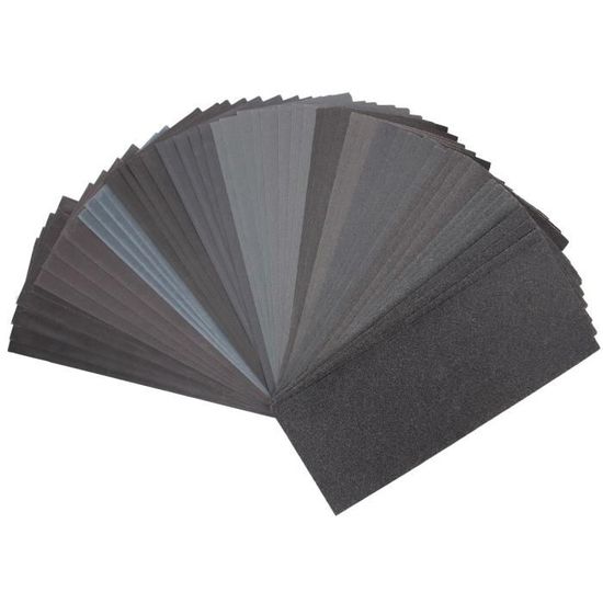 Papier De Verre Pour Bois Papier De Verre 400-2000 Grain - Lot 14 Feuilles 23x9.3cm - Carbure Silicium Eau/Sec - Ponçage Fin Papier A Poncer Carrosserie