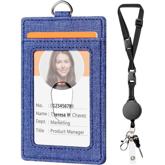 Porte-badges Rétractable Avec Cordon En Acier De 65 Cm - Pratique Pour Le Bureau, Les Sorties Et Les Voyages