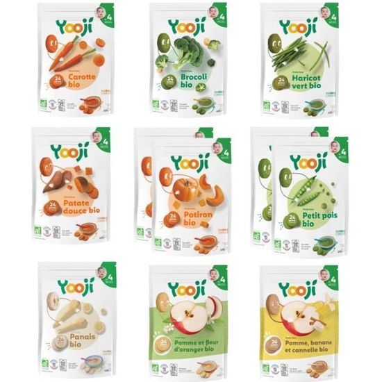 Panier diversification 4 mois YOOJI Mes premières purées lisses de légume et compote de