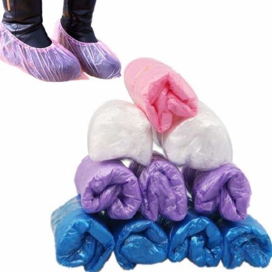 Lot De 10 Couvre-chaussures Jetables (5 Paires) – Bleu Transparent – Imperméables Et Antidérapants – Unisexe
