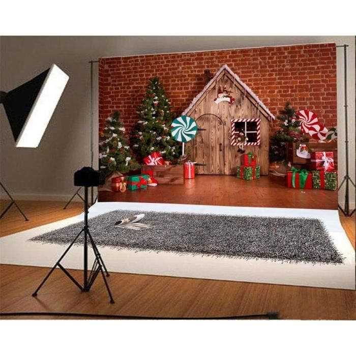 Toile de fond Mur Rouge Boîtes Cadeaux + Sol Chêne Rustique Foncé MRR8-208 main image 0