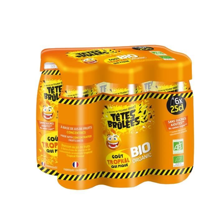 Boisson TETES BRULEES goût TROPICAL pack 6x25cl