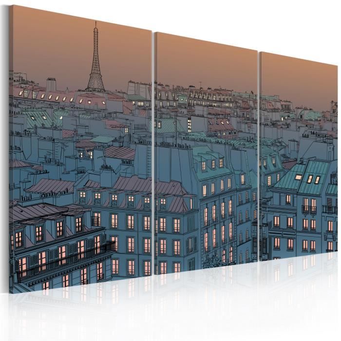 Tableau - Paris - la ville se met en veille 90x60