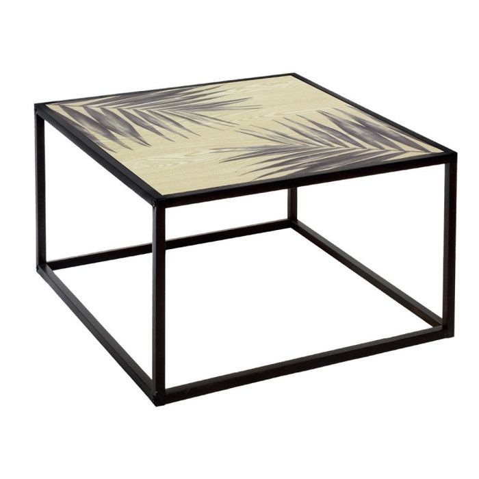Table basse carrée Noire -Slow Time- en fer Atmosphera