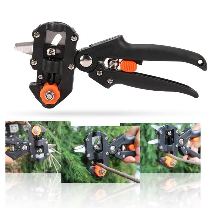 Coupe de Greffe Outil Greffage Professionnel Ciseaux d'Élagage d'Arbres Fruitier en Acier Inoxydable Avec Sac de Rangement-LEB