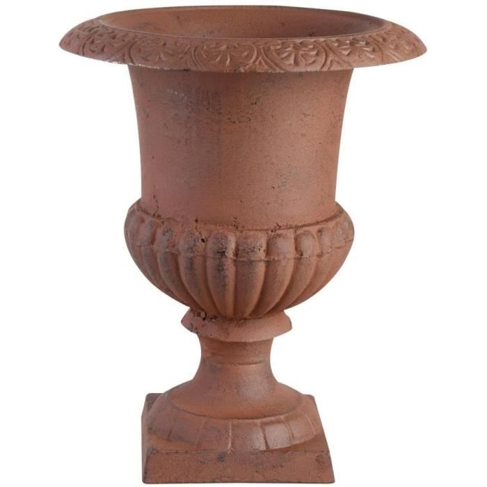 Vases et vasques à plantes Esschert Design XH63-AR - Vase Médicis en fonte,marron,17,3 x 17,3 x 23,1cm 165375