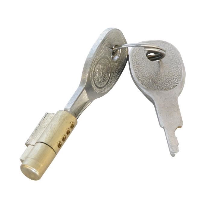Serrure barillet antivol pour tête d'attelage + 2 clés