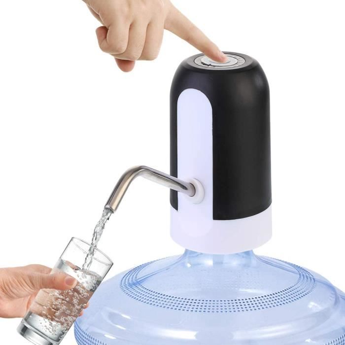 Distributeur Automatique de Pompe à Eau Bouteille Rechargeable d'eau Potable Bouteille de Pompage Rapide Electrique sans Fil (Noir)