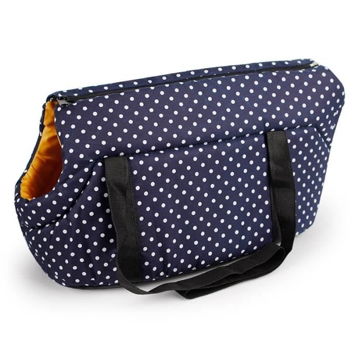 Sac de transport,Sac à dos chien avec impression à points Sac de transport pour chien chiot confortable et doux, sacs - Type Navy-S