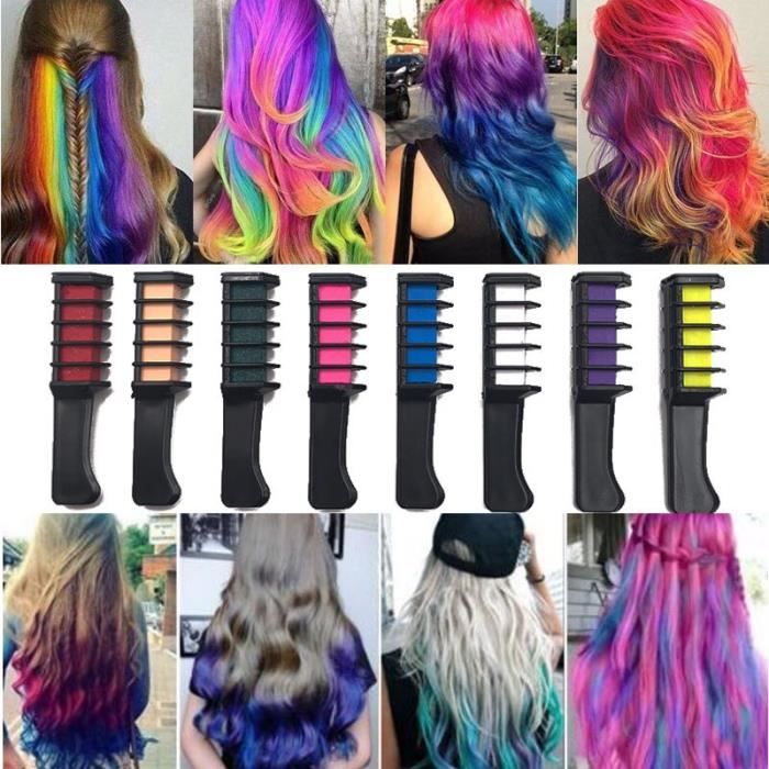 Professionnel 10 couleurs Mini temporaire teinture pour les cheveux jetable personnel Salon utiliser Crayons o DY9624