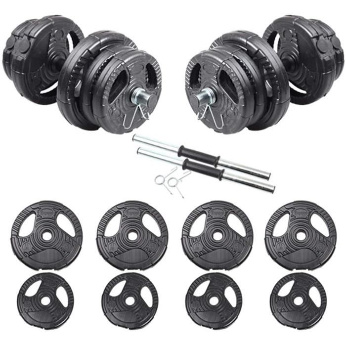 HALTERE Fidusport Kit d'haltères réglables avec haltères courtes et rembourrage en ciment655