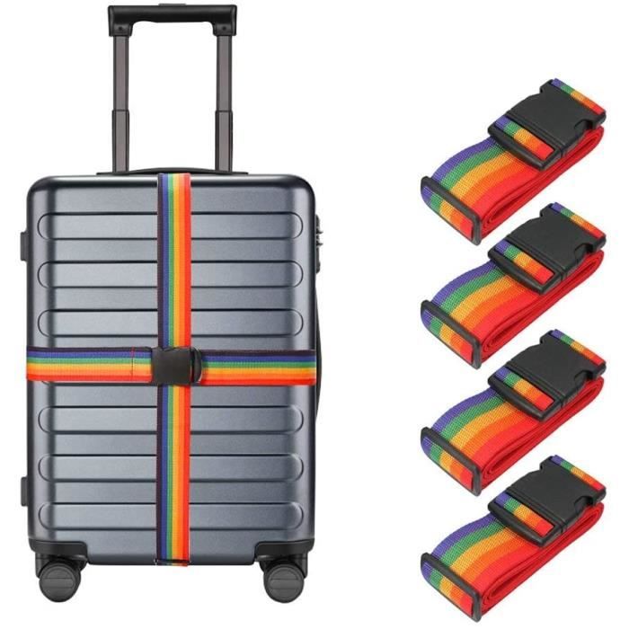 Sangles à bagage Lot de 4 Sangles de Bagage Arc-en-Ciel, réglables de 17,8 cm de Long, Bagages sécurisés pour Vos Voyage 34073