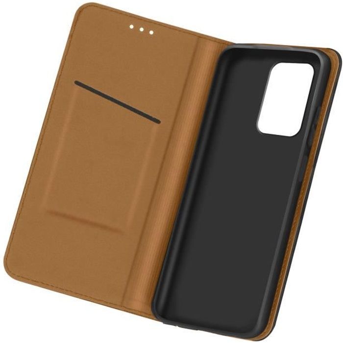Étui Xiaomi Redmi 9T et Poco M3 Porte-carte Support Vidéo Cuir Véritable Noir
