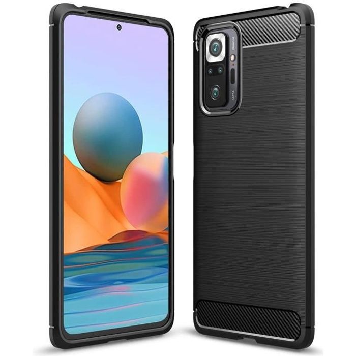 Coque Xiaomi Redmi Note 10 Pro, Coque Silicone Anti-Choc Anti-Rayure Gel Case - Noir