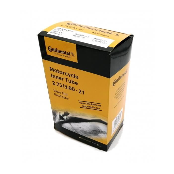 CHAMBRE AIR MOTO 21 - 2.75-3.00X21 90 / 90X21 100 / 80X21 110 / 80X21 CONTINENTAL (VALVE TR4 DROITE)