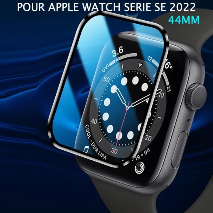 Verre trempé 3D noir protection écran totale intégrale pour APPLE WATCH série SE 2022 44MM