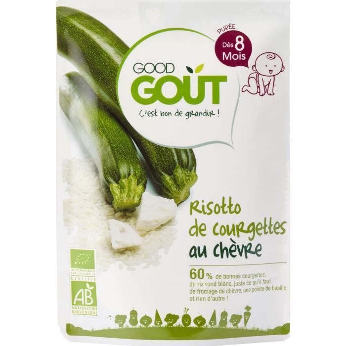 GOOD GOUT Plat cuisiné Risotto de courgettes au chèvre - Bio - 190 g - Dès 6 mois
