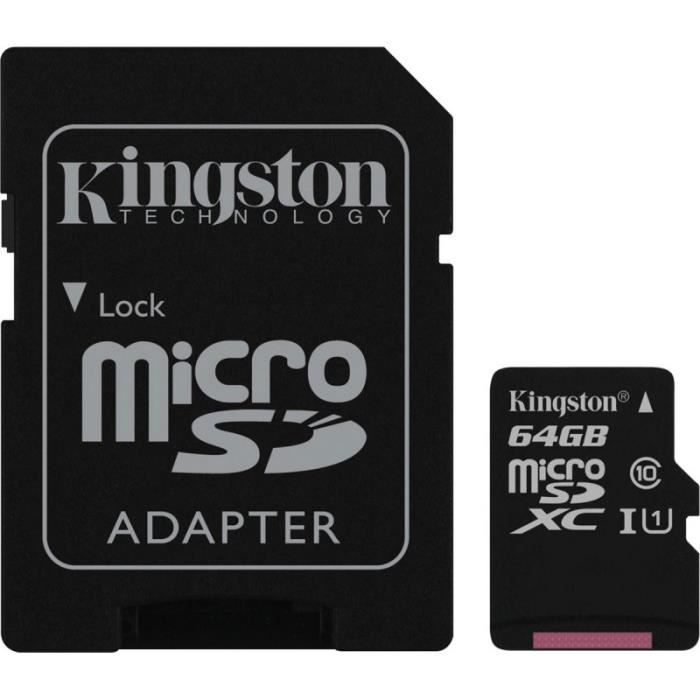 Carte Memoire Kingston 64 GO Classe 10 Pour Sony Xperia 5
