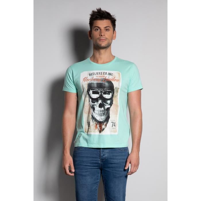 DEELUXE T-shirt photo tête de mort CLEM Almond