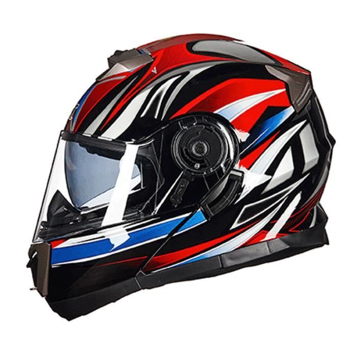 Casque Moto Unisexe de Marque luxe Casque moto Double lentille de anti-poussière casque intégral de la personnalité