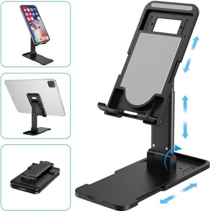 Support Téléphone Portable Réglage bureau Support dock pour iPhone, Huawei, Samsung, Smartphones Tablette Nintendo