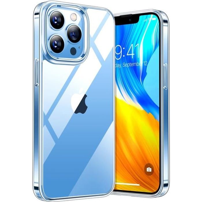 Coque iPhone 13 Pro Max Transparente Antichoc Antirayures Dos Rigide et Côtés Souple