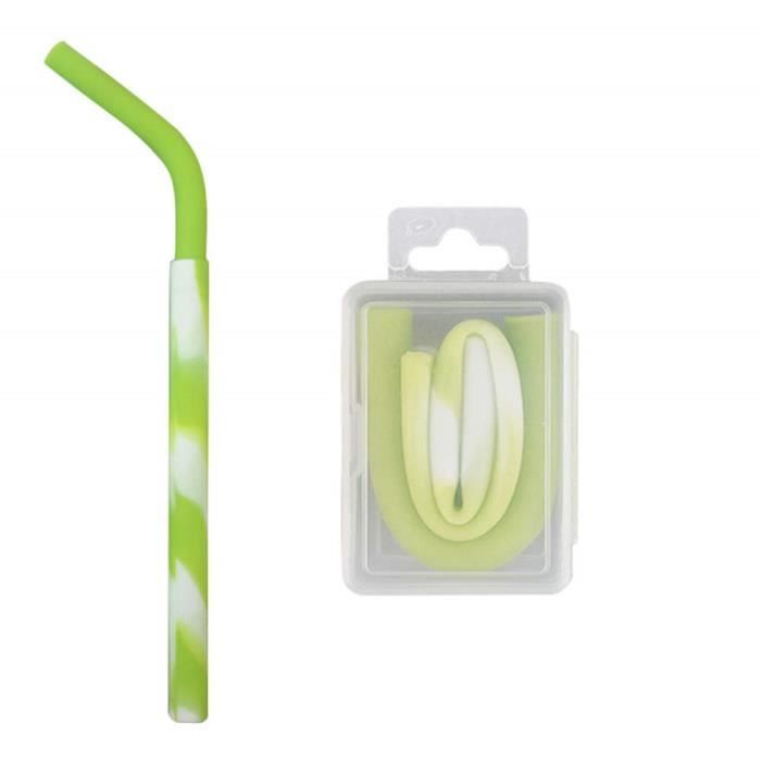 XM3285-Mancooy 1pc Pailles en Silicones Lavable Réutilisable Portatif de Grade Comestible Piquant des Pailles avec la Bo