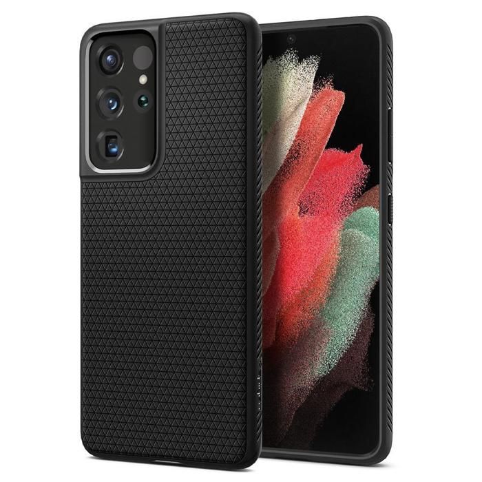 Spigen Liquid Air Coque Compatible avec Samsung Galaxy S21 Ultra - Noir