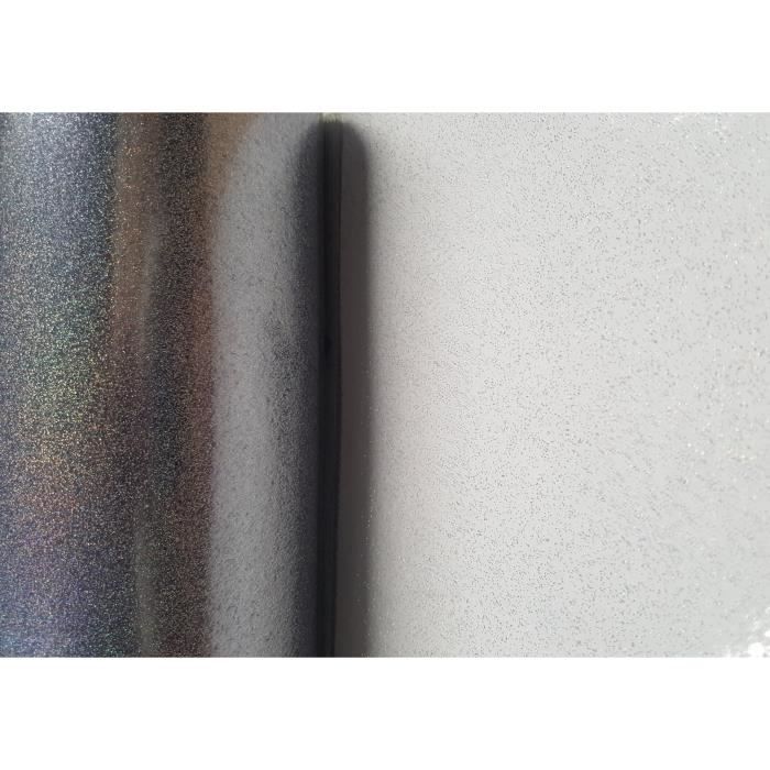 Nappe Transparente Paillette Disco – Ronde 138 cm - Film décoratif PVC Transparente à Paillette Multicolore (sans Plis)
