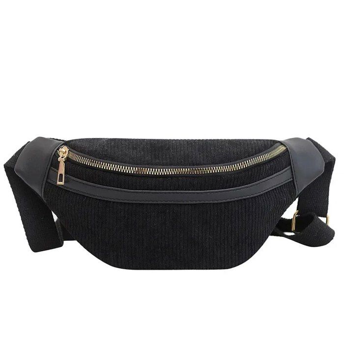 Sac Banane Bandoulière En Toile - Taille Moyenne - Couleur Argenté/taupe - Neuf Sans étiquette