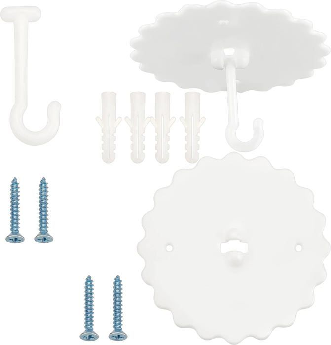 50 Crochets Suspension Autocollants - Œillet Triangulaire, Blanc