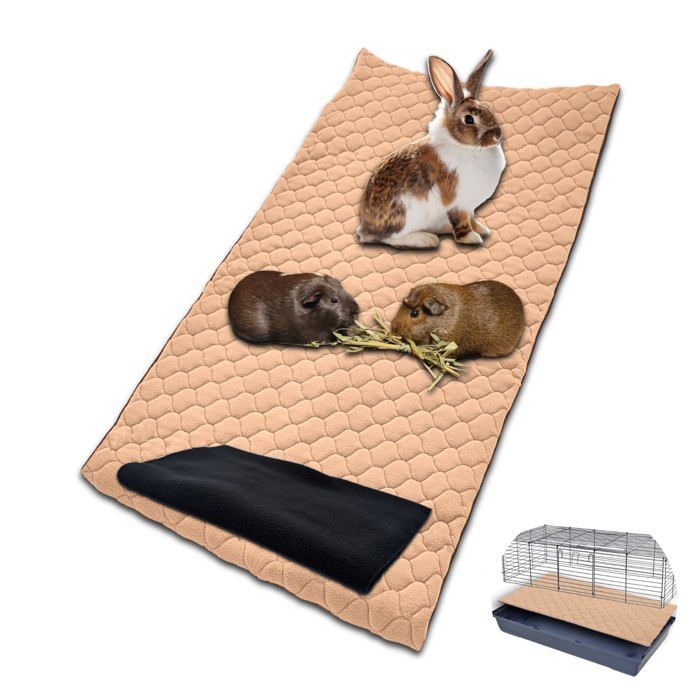 Comparer les prix de NEO SOLVO Tapis Litière Polaire pour Cochon d'Inde et Lapin - 60 x 120 cm Beige - Absorbant et Imperméable