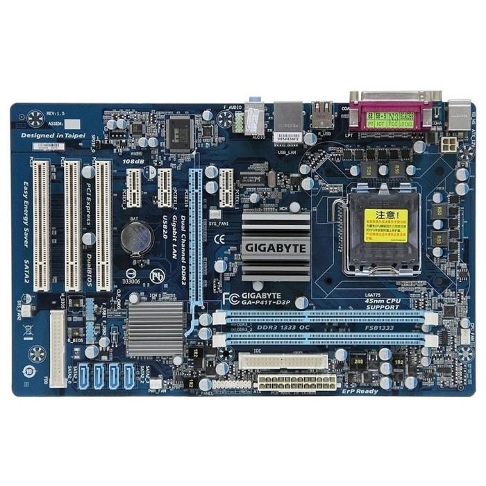 Carte mère GIGABYTE GA-P41T-D3P Intel G41 Socket LGA775 2xDDR3 SDRAM 8GB ATX - Gigabyte