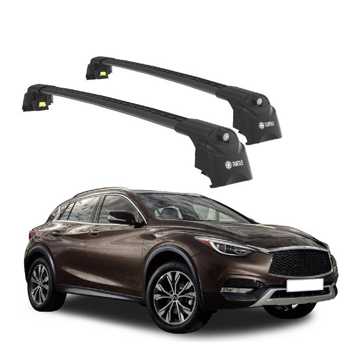 Barras De Techo Para Infiniti QX30 (H15) 2017-2019 - Kit De 2 Barras De Aluminio Gris, Carga Máx. 75 Kg, Modelo ACE-2