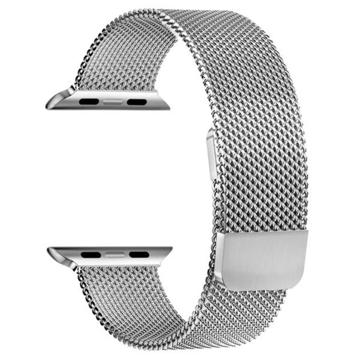 Bracelet montre - MY-MONTRE - Milanais Apple Watch 38/40/41mm - Acier inoxydable - Magnétique - Argenté