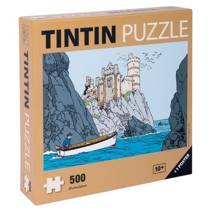 Puzzles - Puzzle 500 pièces Tintin LÎle Noire barque en approche + Poster 47x33cm (81564)